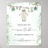 赤ちゃん服ぼほ赤ちゃんシャワー住所と封筒 ポスター (正面)