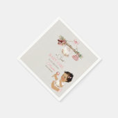 赤ちゃん服ガールベビーシャワーアイボリーピンク スタンダードカクテルナプキン (角)