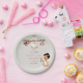 赤ちゃん服ガールベビーシャワーアイボリーピンク ペーパープレート (パーティー)