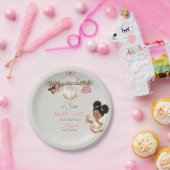 赤ちゃん服ガールベビーシャワーアイボリーピンク ペーパープレート (パーティー)