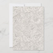 赤ちゃん服ガールベビーシャワーアイボリーピンク 招待状 (裏面)