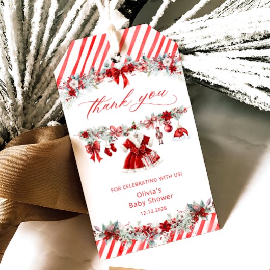 赤ちゃん服クリスマスガール赤ちゃんシャワーありがとう ギフトタグ