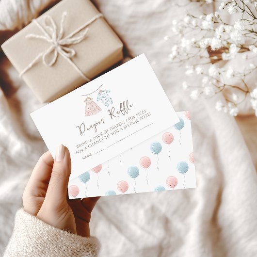 赤ちゃん服ジェンダーおむつラッフルを明らかにする エンクロージャーカード