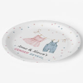 赤ちゃん服ジェンダーが赤ちゃんシャワーを明かす ペーパープレート (アングル)