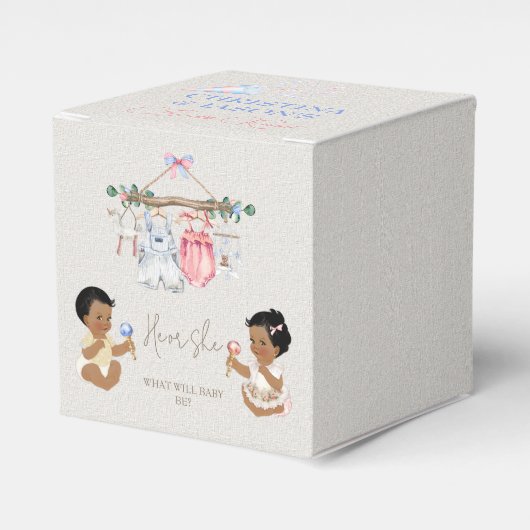 赤ちゃん服ジェンダー明らかにアイボリーピンクブルー フェイバーボックス (正面サイド)