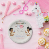 赤ちゃん服ジェンダー明らかにアイボリーピンクブルー ペーパープレート (パーティー)