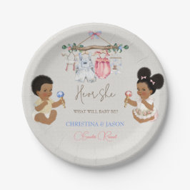 赤ちゃん服ジェンダー明らかにアイボリーピンクブルー ペーパープレート