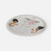 赤ちゃん服ジェンダー明らかにアイボリーピンクブルー ペーパープレート (アングル)