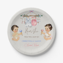 赤ちゃん服ジェンダー明らかにアイボリーピンクブルー ペーパープレート