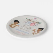 赤ちゃん服ジェンダー明らかにアイボリーピンクブルー ペーパープレート (アングル)