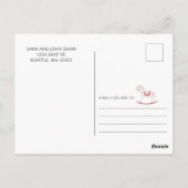 赤ちゃん服ピンクガール赤ちゃんシャワーサンキューカード ポストカード (裏面)