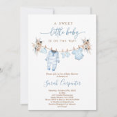 赤ちゃん服ベビーシャワーボーイ 招待状 (正面)