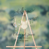 赤ちゃん服ベビーシャワー招待状、ミニマリスト アクリルサイン (ニュートラル)