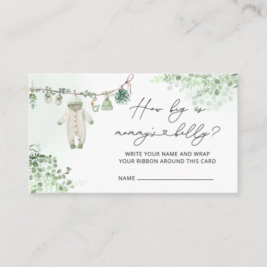 赤ちゃん服ボホグリーンどのように大きいママの腹 エンクロージャーカード (正面)