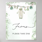 赤ちゃん服ボーホセージ緑の赤ちゃんシャワーの好意 ポスター (正面)