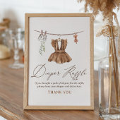 赤ちゃん服女の子の赤ちゃんシャワーおむつラッフルサイン ポスター