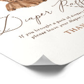 赤ちゃん服女の子の赤ちゃんシャワーおむつラッフルサイン ポスター (角)