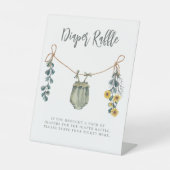 赤ちゃん服&花赤ちゃんシャワーおむつラッフル 台座サイン (正面)