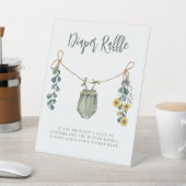 赤ちゃん服&花赤ちゃんシャワーおむつラッフル 台座サイン (インサイチュ)