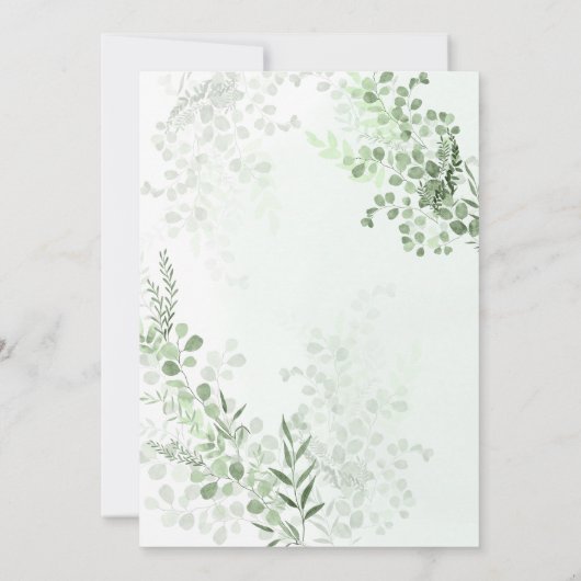 赤ちゃん服Bohoセージ緑の赤ちゃんシャワー 招待状 (裏面)