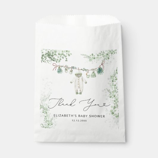 赤ちゃん服Boho Eucalyptus赤ちゃんシャワーありがとう フェイバーバッグ (正面)