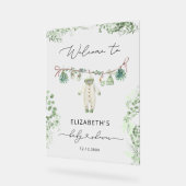 赤ちゃん服Boho Eucalyptus赤ちゃんシャワーへようこそ アクリルサイン (傾斜)