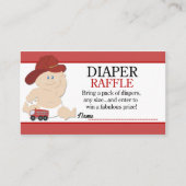 赤ちゃん消防士 消防士 赤ちゃんシャワー おむつくじ エンクロージャーカード (正面)