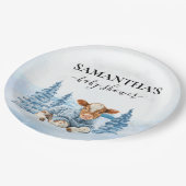 赤ちゃん牛 子牛 クリスマス 冬 農場 ペーパープレート (アングル)