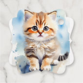 赤ちゃん猫の画像 ベビーシャワー フェイバータグ (裏面)