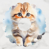 赤ちゃん猫の画像 ベビーシャワー ワイングラスタグ (裏面)