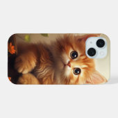 赤ちゃん猫 iPhone 15ケース (裏面横)
