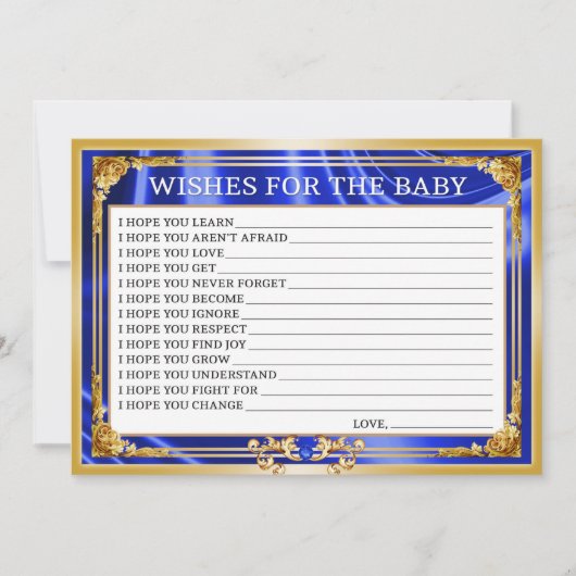 赤ちゃん王室ののシャワーがベビーカードを願う サンキューカード (正面)