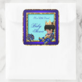 赤ちゃん王室のシャワー青金ゴールド少年の王子様 スクエアシール (バッグ)