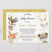 赤ちゃん用の洗面マスク付き動物の車によるシャワー 招待状 (正面/裏面)