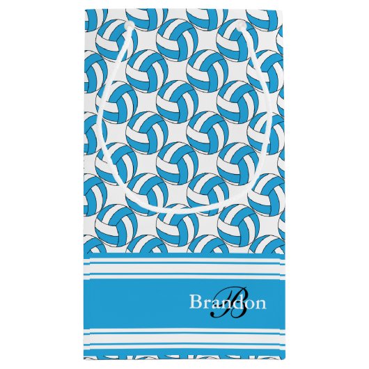 赤ちゃん用の青いバレーボール スモールペーパーバッグ (裏面)