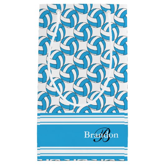 赤ちゃん用の青いバレーボール スモールペーパーバッグ (正面)