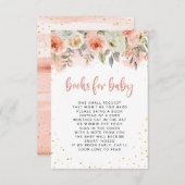 赤ちゃん用キラキラの本が入った桃ピンクの花 招待状 (正面/裏面)