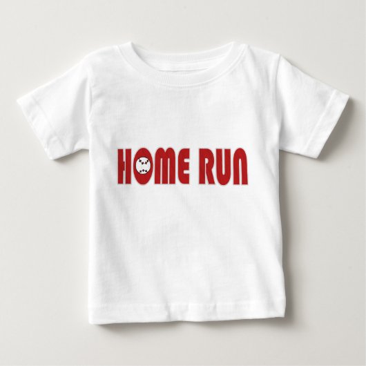 赤ちゃん用ホームランの野球Tシャツ ベビーTシャツ (正面)