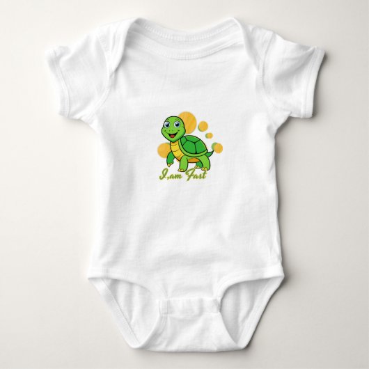 赤ちゃん用Tシャツ "i.am fast" かわいい ベビーボディスーツ (正面)