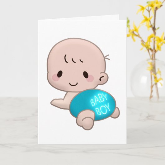 赤ちゃん男の子おめでとうございます グリーティングカード (黄色い花)