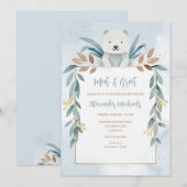 赤ちゃん男の子お会いする 招待状 (正面/裏面)