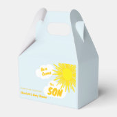赤ちゃん男の子お披露目パーティー Here Comes The Son Boy Baby Showe フェイバーボックス (正面サイド)