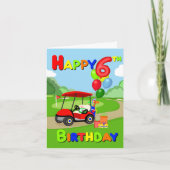 赤ちゃん男の子お誕生日おめでとうゴルフカード 6歳 カード (正面)