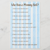 赤ちゃん男の子とテディベアのベビーシャワーゲーム チラシ (裏面)