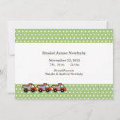 赤ちゃん男の子のダンプトラック写真 案内状 (裏面)