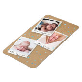 赤ちゃん男の子の写真コラージュ 誕生統計お知らせ マグネット (左側)