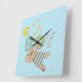 赤ちゃん男の子の寝室時計 スクエア壁時計 (傾斜)