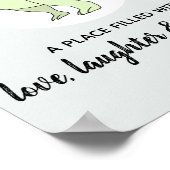 赤ちゃん男の子の恐竜T-Rex 名前入り保育園 ポスター (角)