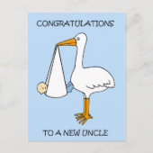 赤ちゃん男の子の新しいおじさんおめでとう ポストカード (正面)