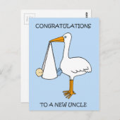 赤ちゃん男の子の新しいおじへのお祝い ポストカード (正面/裏面)